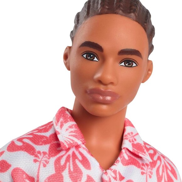 Fashionistas Ken Doll #235 with Braided Brown Hair Hawaiian Print - Picture 2 of 5